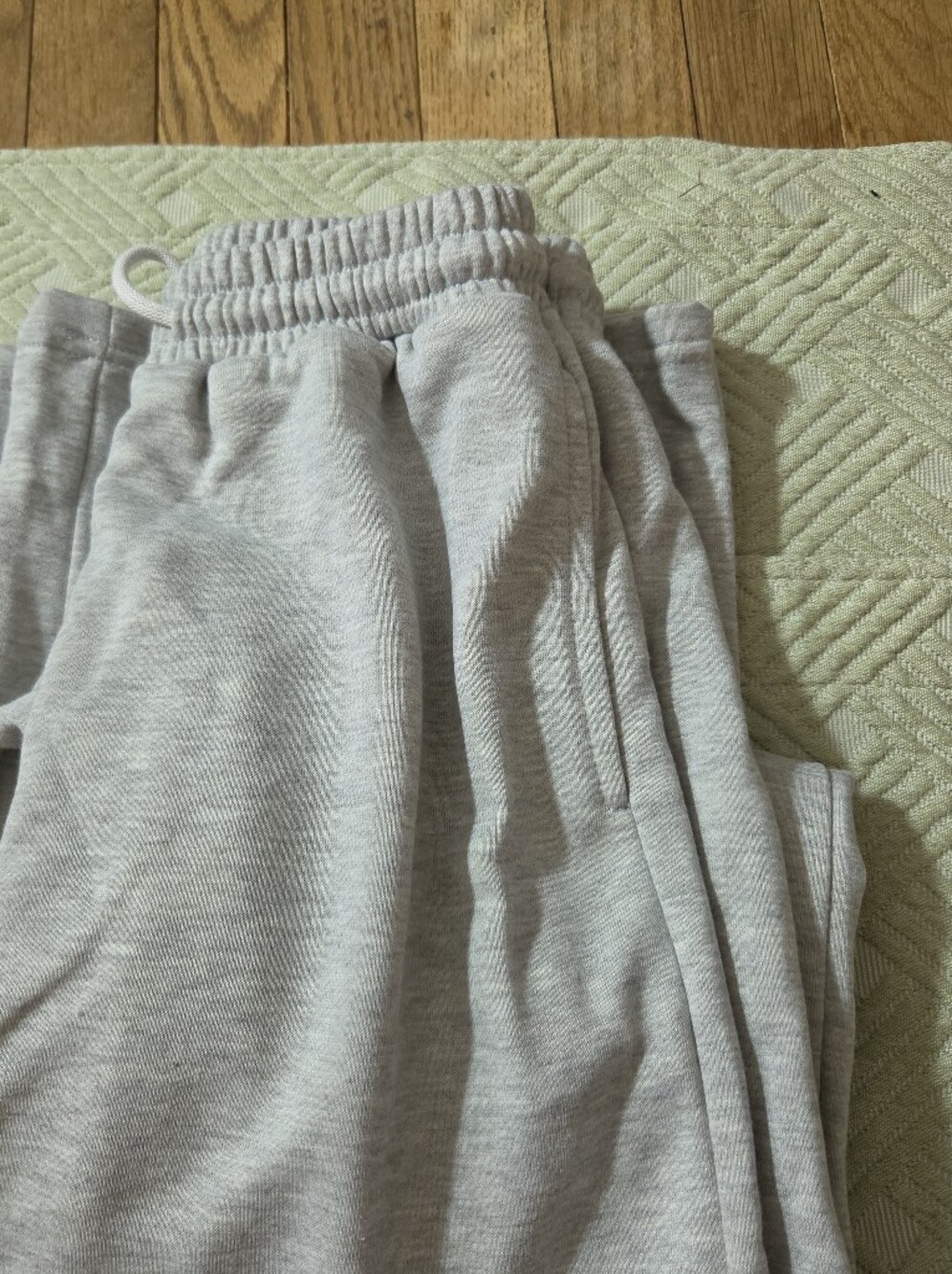 Cider Gray sweatpants high-waisted,wide-leg design adjustable drawstring XS - Picture 5 of 8